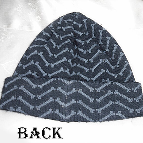 Winter Beanie Jeweled Embroidery, THICK and WARM Acrylic, OOAK Knit Cap Hat - Picture 4 of 9